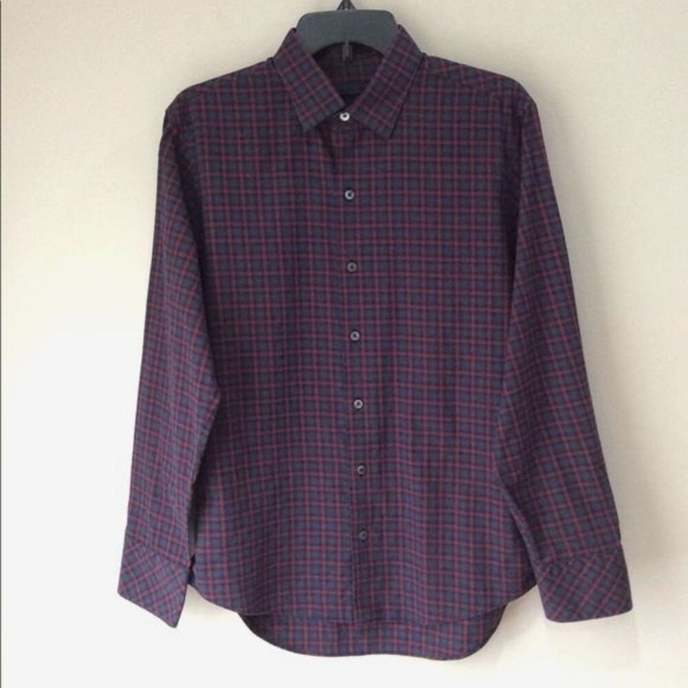 Zachary Prell Liberman Check Shirt Long Sleeve Multi-Color Button Front Sz Small